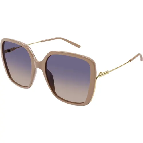 Nude/Blue Shaded Sunglasses , female, Sizes: 57 MM - Chloé - Modalova