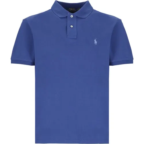 Blaues Baumwoll-Poloshirt mit Pony , Herren, Größe: S - Ralph Lauren - Modalova