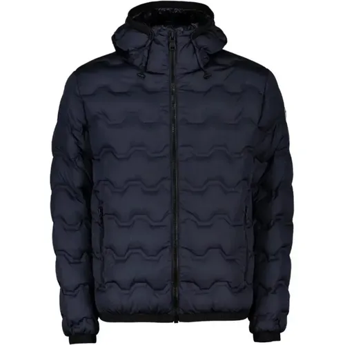Short Men's Puffer Jacket with Wavy Lasered Pattern , male, Sizes: 2XL, 3XL - Colmar - Modalova
