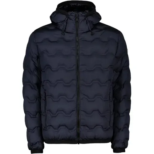 Short Mens Puffer Jacket with Wavy Lasered Pattern , male, Sizes: 3XL - Colmar - Modalova