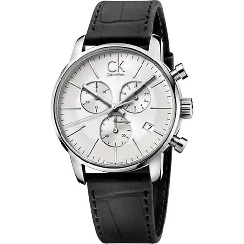 Men`s Silver Quartz Watch - K2G271C6 - City , male, Sizes: ONE SIZE - Calvin Klein - Modalova