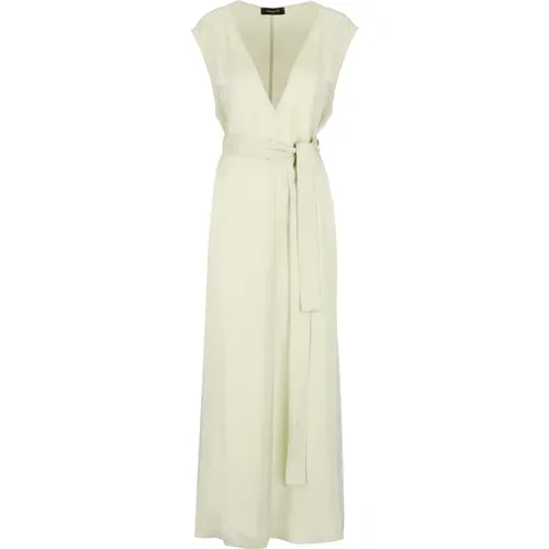 V-Neck Sleeveless Dress with Flared Hem , female, Sizes: XS - Fabiana Filippi - Modalova