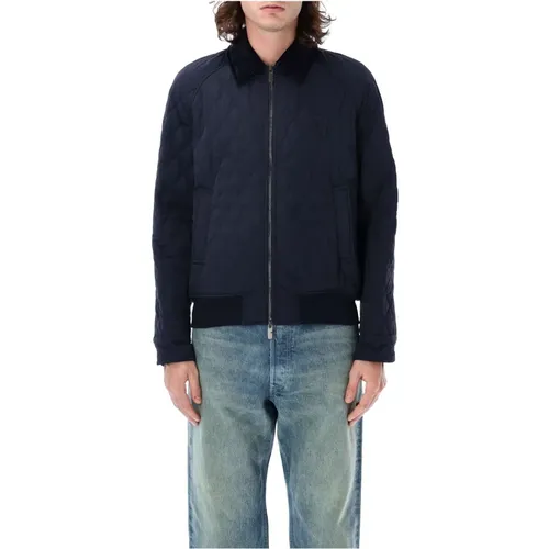 Quilted Nylon Jacket Navy Aw24 , male, Sizes: M, L, XS, XL, S - Burberry - Modalova