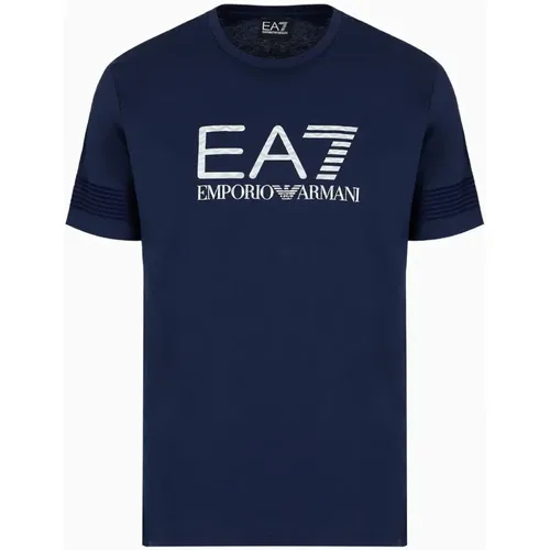 Essential Stripe Sleeve T-shirt , male, Sizes: S - Emporio Armani EA7 - Modalova