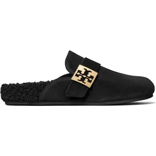 Slip-On Sandals with Logo Detail , female, Sizes: 2 1/2 UK, 5 UK, 5 1/2 UK, 4 1/2 UK, 2 UK, 6 UK, 3 1/2 UK, 7 UK, 4 UK, 3 UK - TORY BURCH - Modalova