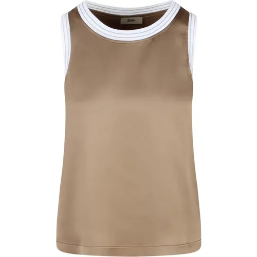 Relaxed Fit Satin Top , female, Sizes: 2XS - Herno - Modalova