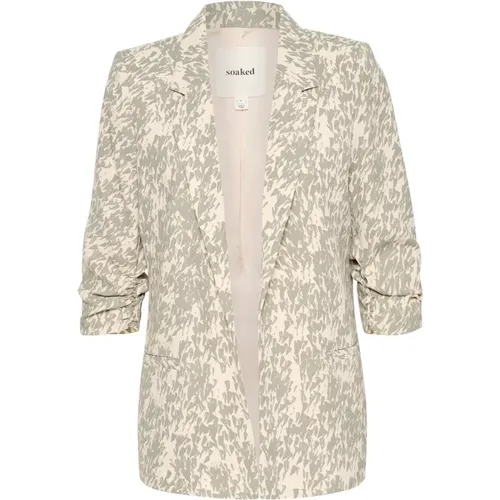 Gedruckte Shadow Drop Blazer Jacke , Damen, Größe: S - Soaked in Luxury - Modalova