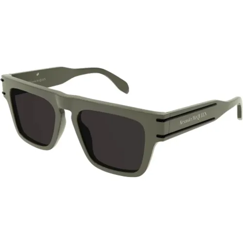 Selvedge Lines Rectangular Sunglasses , male, Sizes: 52 MM - alexander mcqueen - Modalova