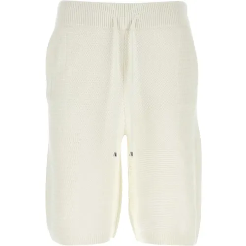 Weiße Woll- und Baumwoll-Bermuda-Shorts - Drole de Monsieur - Modalova