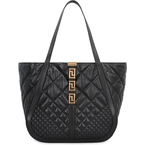 Quilted Leather Tote Bag , female, Sizes: ONE SIZE - Versace - Modalova