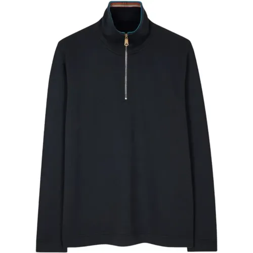 Navy Zip-Hals Sweatshirt , Herren, Größe: 2XL - Paul Smith - Modalova