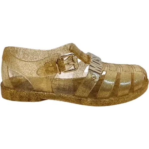 Goldene Sandalen , Damen, Größe: 36 EU - Moschino - Modalova