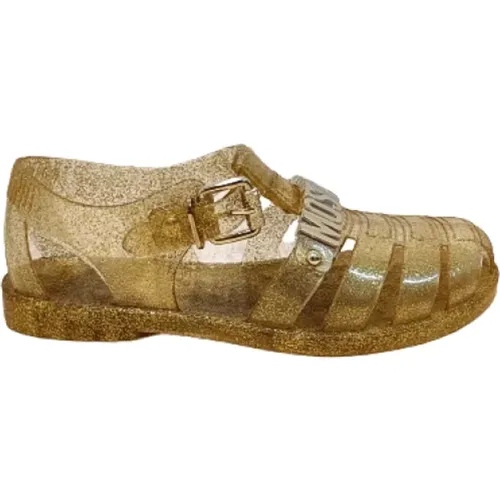 Goldene Sandalen , Damen, Größe: 40 EU - Moschino - Modalova