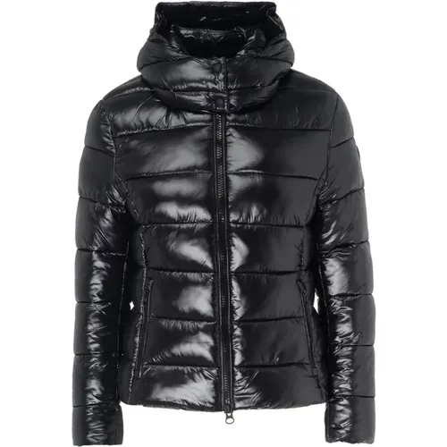 Schwarze Jacke Love Kollektion , Damen, Größe: M - Save The Duck - Modalova