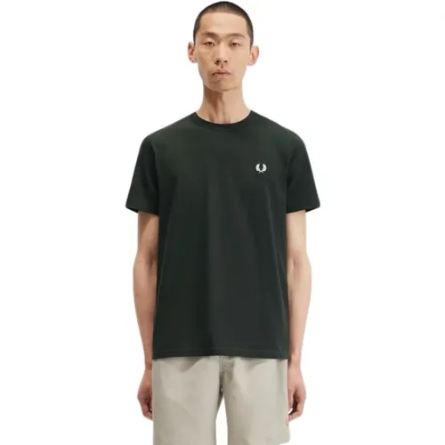 Besticktes Logo-T-Shirt - Grün - Fred Perry - Modalova