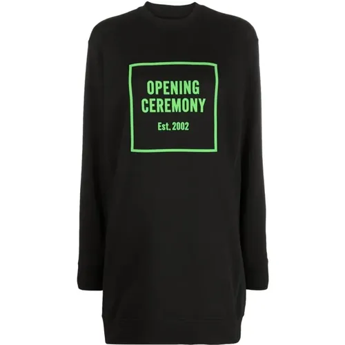 D logo crewneck dress , female, Sizes: XS - Opening Ceremony - Modalova