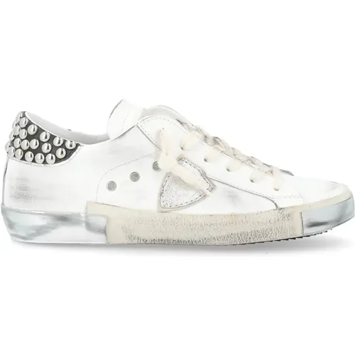 Low Woman Sneakers Silver , female, Sizes: 6 UK, 3 UK, 4 UK, 7 UK - Philippe Model - Modalova