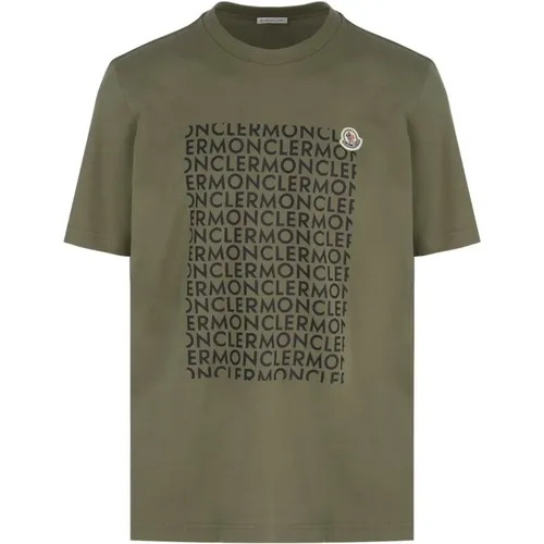 Text Print Logo T-Shirt in , male, Sizes: 2XL, M, XL, 3XL, L - Moncler - Modalova