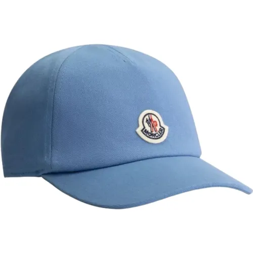 Blaue Baseballkappe mit Tricolor Elastik , unisex, Größe: 3XS - Moncler - Modalova