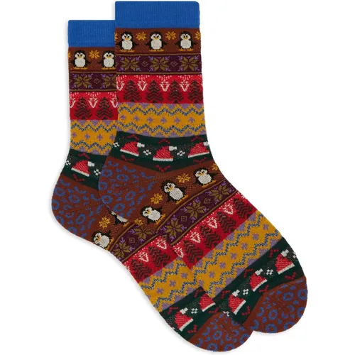 Weihnachts Wollsocken Kurz Braun - Gallo - Modalova