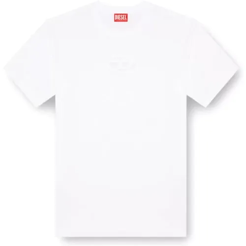 Oval D Besticktes T-Shirt (Weiß) , Herren, Größe: S - Diesel - Modalova