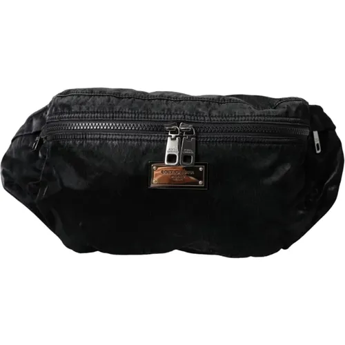 Logo Plaque Nylon Fanny Pack , male, Sizes: ONE SIZE - Dolce & Gabbana - Modalova