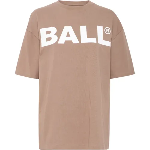 Sportliche Tee-Bluse mit Coolem Print , Damen, Größe: S - Ball - Modalova