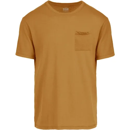 Men`s Linen-Cotton Blend Pocket T-Shirt , male, Sizes: M, S, XL - BomBoogie - Modalova