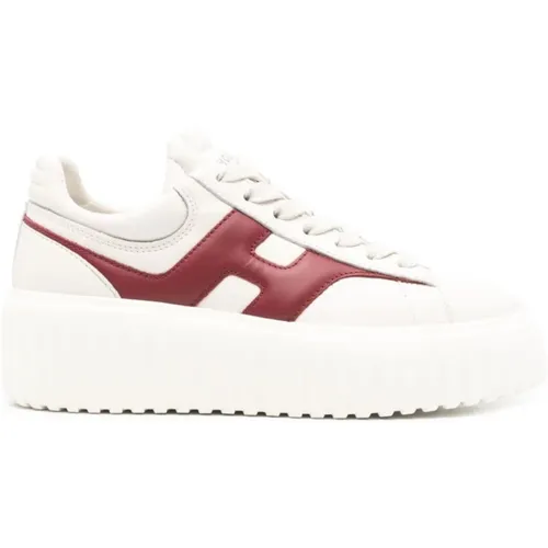 Chunky Sneakers Bordeaux Rot , Damen, Größe: 37 EU - Hogan - Modalova