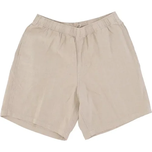 Linen Short Trousers Oatmeal , male, Sizes: M, L, XL - Obey - Modalova