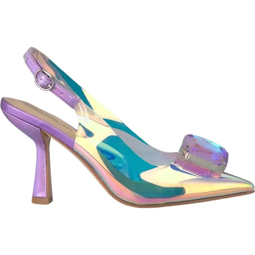 Square Toe Transparent Heel Shoe , female, Sizes: 6 UK, 5 UK, 7 UK, 3 UK, 4 UK - Alma en Pena - Modalova