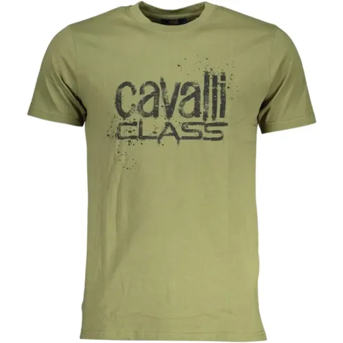 Cotton Logo Print T-Shirt , male, Sizes: XL, L, 2XL - Cavalli Class - Modalova