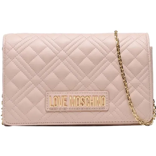 Gepolsterte Pu Gold Umhängetasche - Love Moschino - Modalova