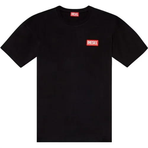 Schwarze T-Shirts und Polos,T-Shirt mit Logo-Patch - Diesel - Modalova
