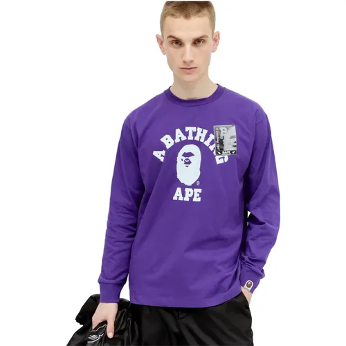 College-Sweatshirt mit Grafikdruck , Herren, Größe: 2XL - A Bathing APE - Modalova