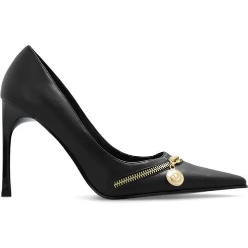 Pumps mit dekorativem Reißverschluss , Damen, Größe: 36 EU - Versace Jeans Couture - Modalova