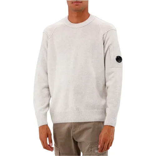 Off White Woll Rundhals Pullover , Herren, Größe: 2XL - C.P. Company - Modalova