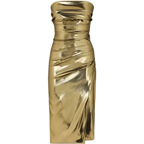 Goldenes Foiled Strapless Kleid - Dolce & Gabbana - Modalova