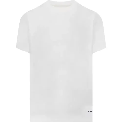Weiße T-Shirts aus Bio-Baumwolle Pack,Weiße Logo Patch T-shirts 3er-Pack,3er-Pack T-Shirt Kurzarm - Jil Sander - Modalova