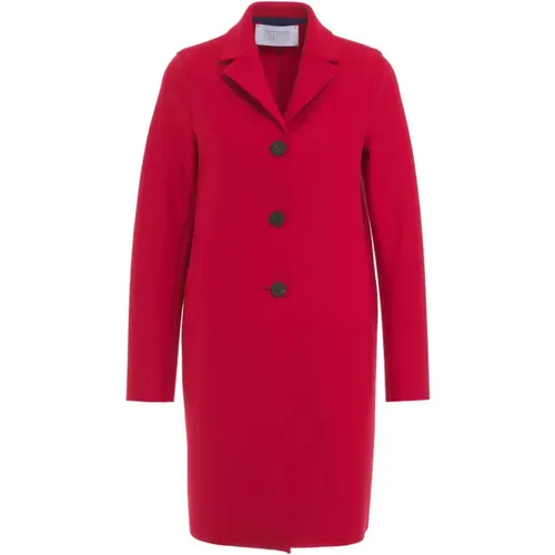 Roter Einreihiger Wollmantel Aw24 , Damen, Größe: M - Harris Wharf London - Modalova