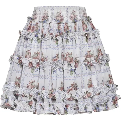 Floral Print Ruffle Skirt , female, Sizes: S, L, XS - Needle & Thread - Modalova