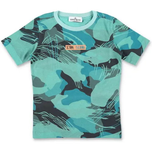 Bedrucktes T-Shirt mit Jungle Camouflage Print - Stone Island - Modalova