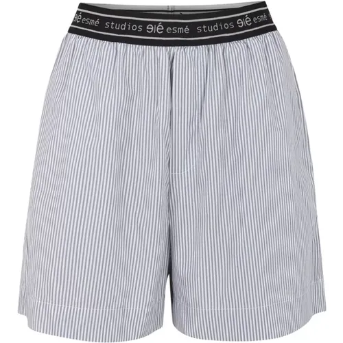 Logo Elastische Oversized Baumwollshorts , Damen, Größe: XS - Esmé Studios - Modalova