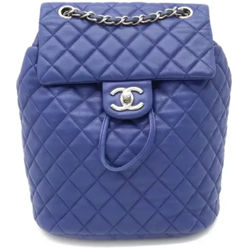 Blaue Leder Chanel Rucksack - Chanel Vintage - Modalova