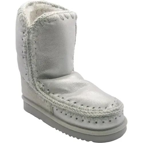 Silver ankle boots with fur lining , female, Sizes: 8 UK, 4 UK, 7 UK, 5 UK, 3 UK, 6 UK - Mou - Modalova