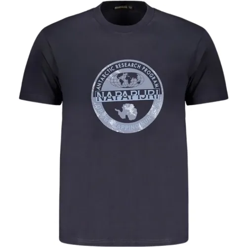Druck Logo Bio-Baumwolle T-Shirt , Herren, Größe: XL - Napapijri - Modalova