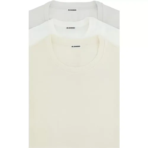 Weißes Langarm Baumwoll T-Shirt Pack - Jil Sander - Modalova