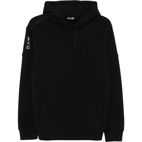 Schwarzer Pullover Sportlich und Stilvoll , Herren, Größe: S - Emporio Armani EA7 - Modalova