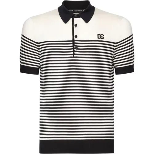 Striped Polo Shirt , male, Sizes: L - Dolce & Gabbana - Modalova