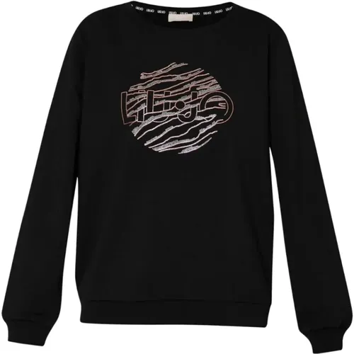 Sweatshirt mit Edelsteinen , Damen, Größe: 2XS - Liu Jo - Modalova